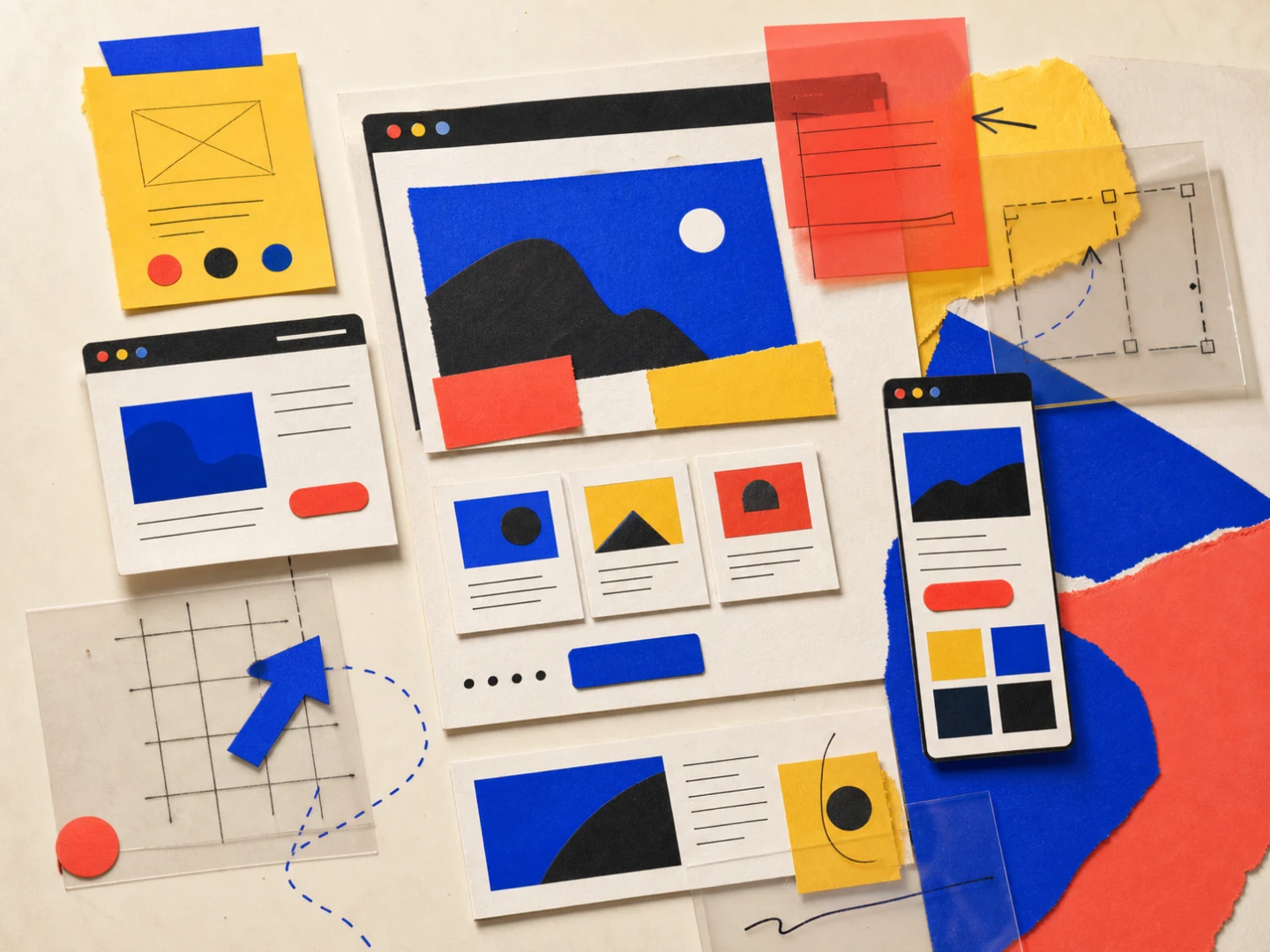 Sculptural responsive website and landing page interfaces