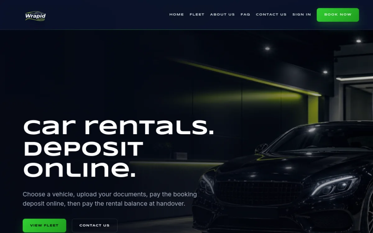 Wrapid Autos website preview