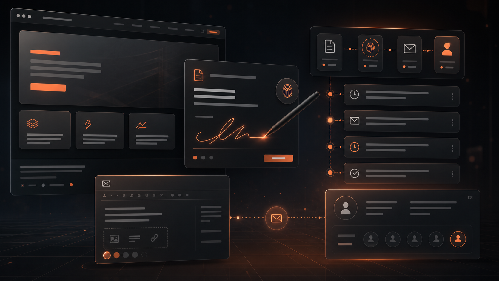 Document signing, automated email, and e-signature workflows